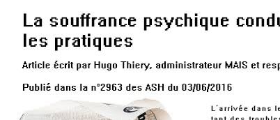 La souffrance psychique conduit à réinventer les pratiques ASH n°2963